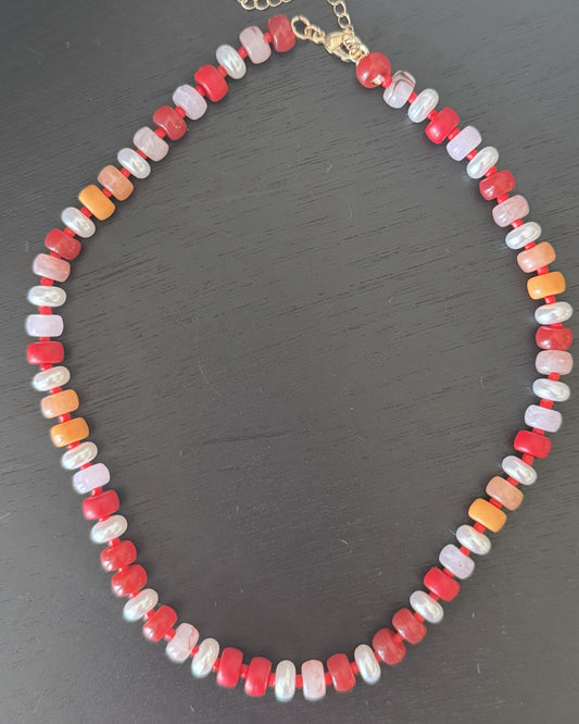 Spice Drop Pearl Bead Necklace