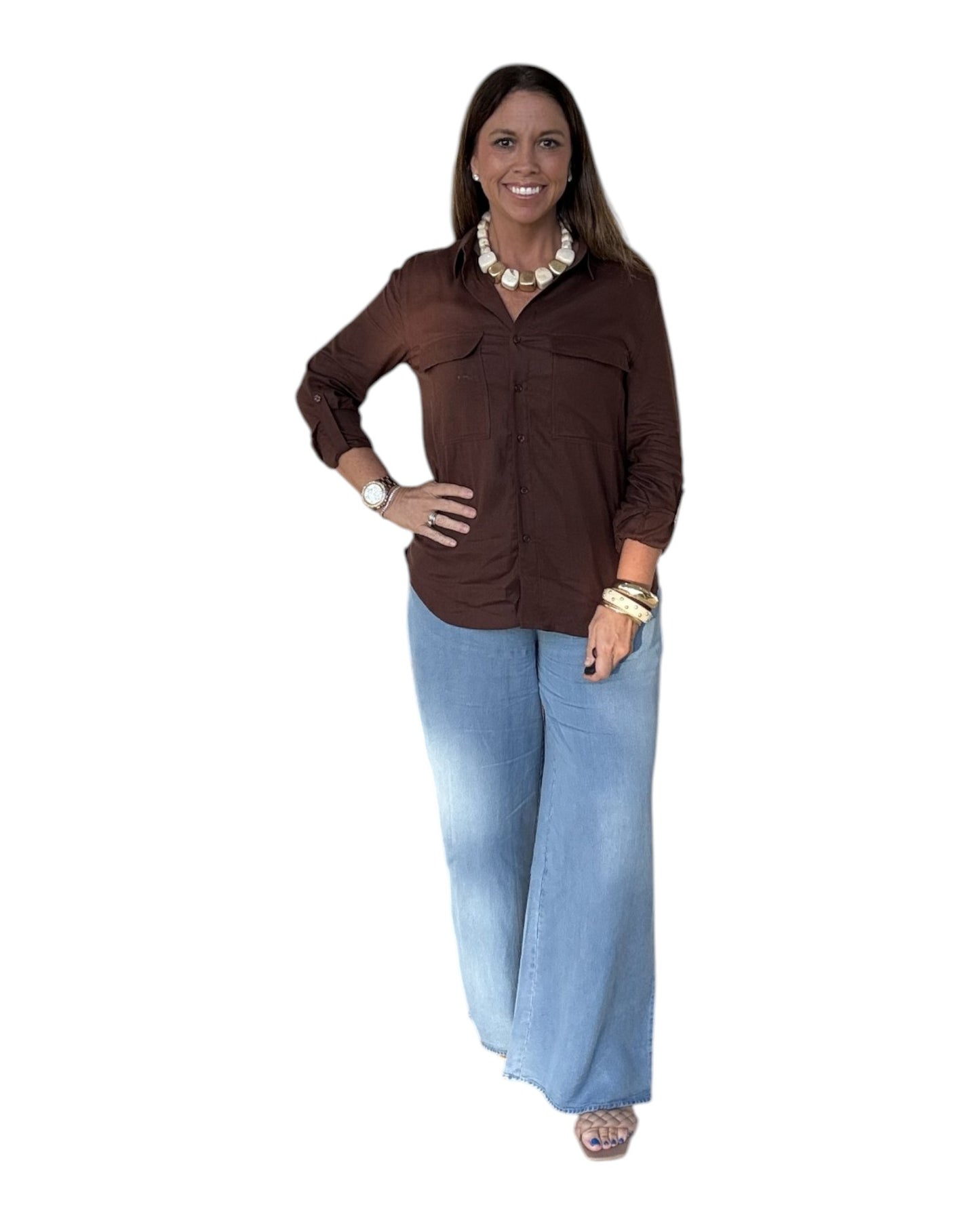 Espresso Button Down