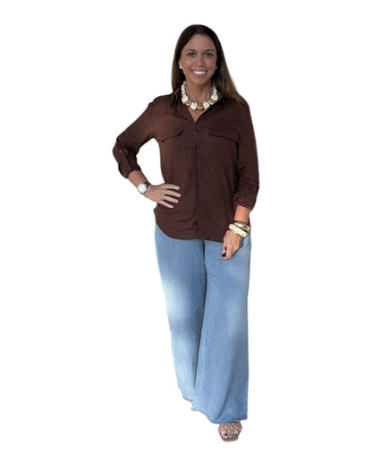 Espresso Button Down
