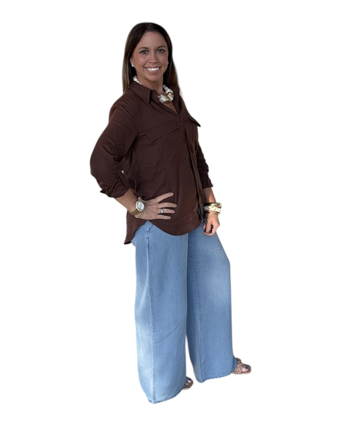Espresso Button Down