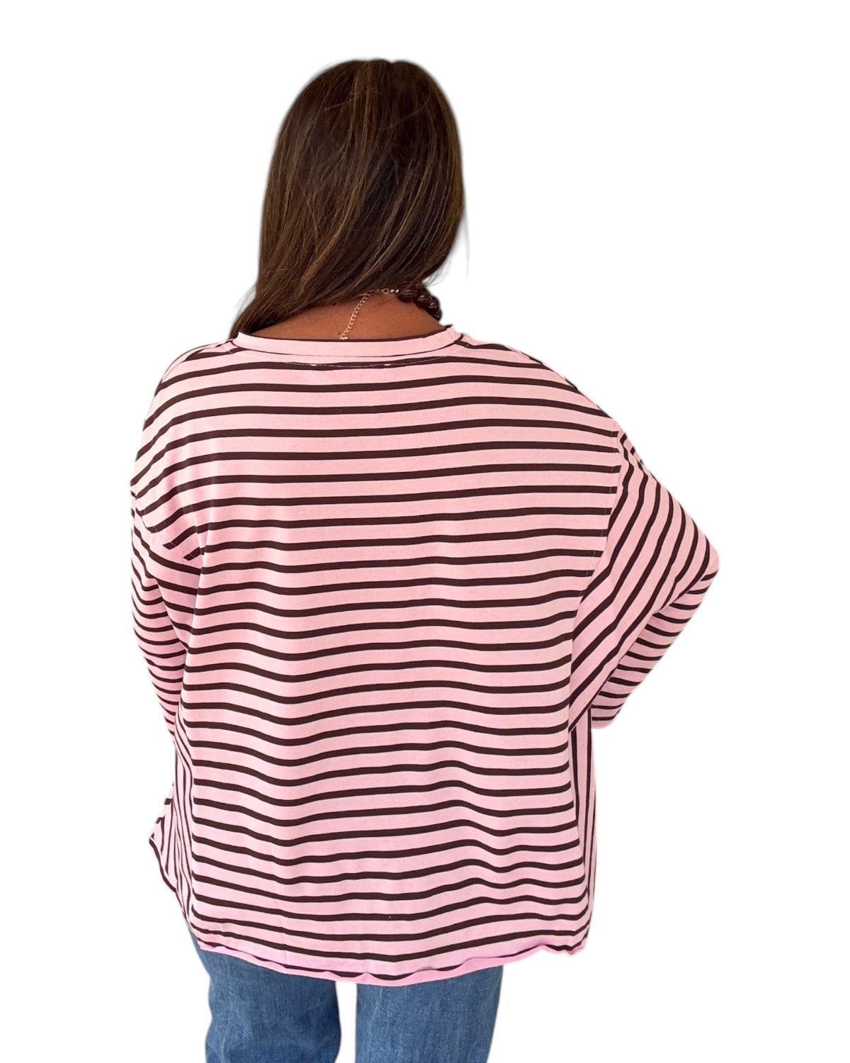 Just My Stripe Top - Pink
