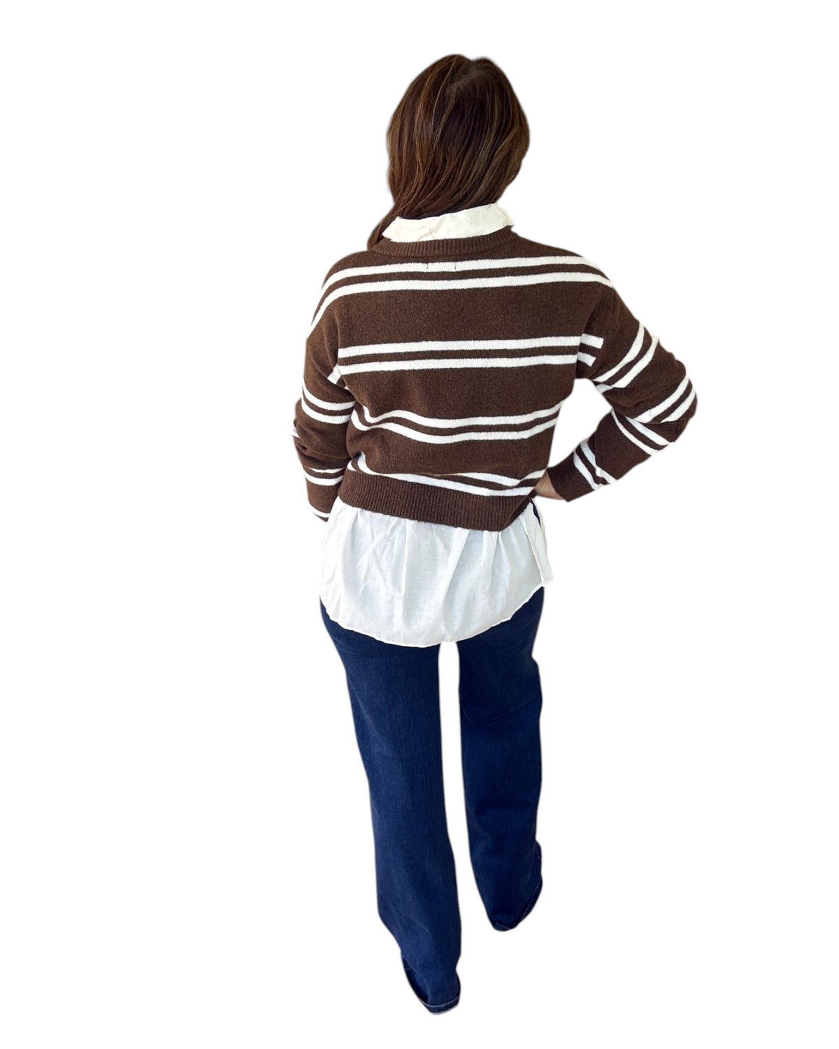 Stripe Right Cardigan - Chocolate