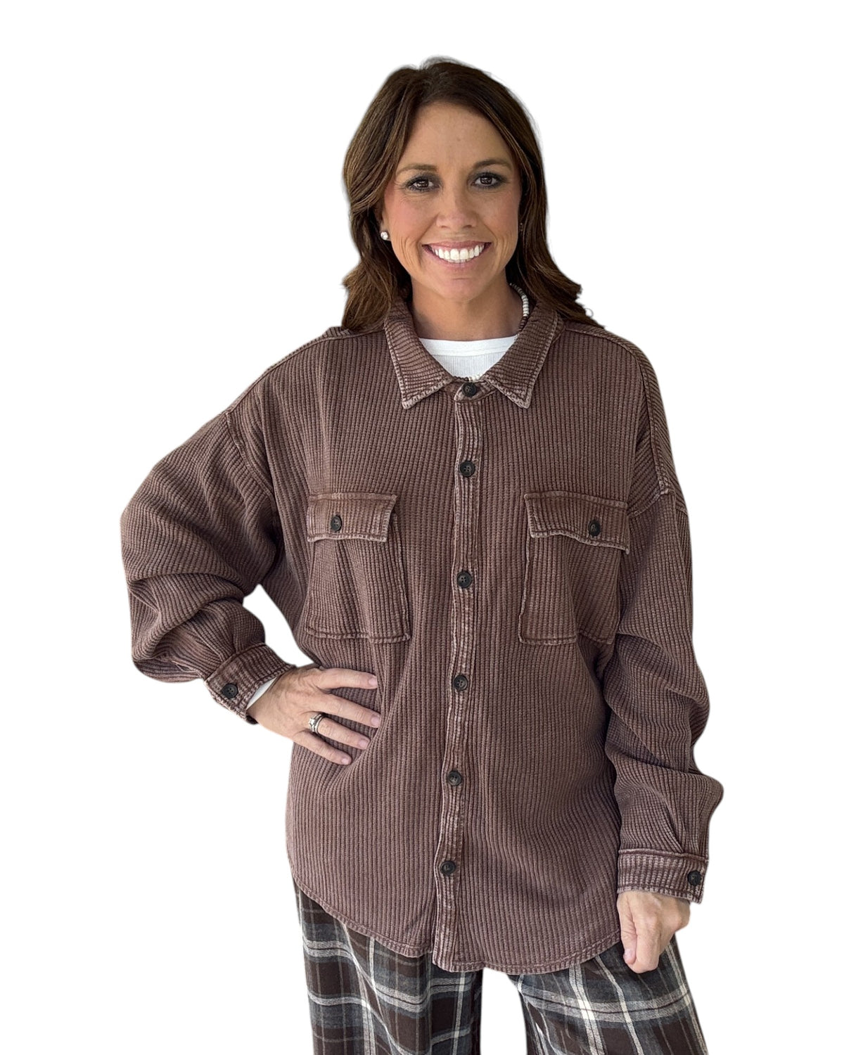 Hailey Waffle Knit Shacket