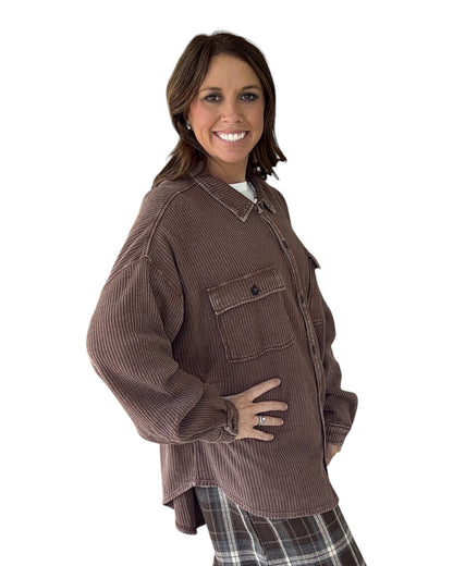 Hailey Waffle Knit Shacket