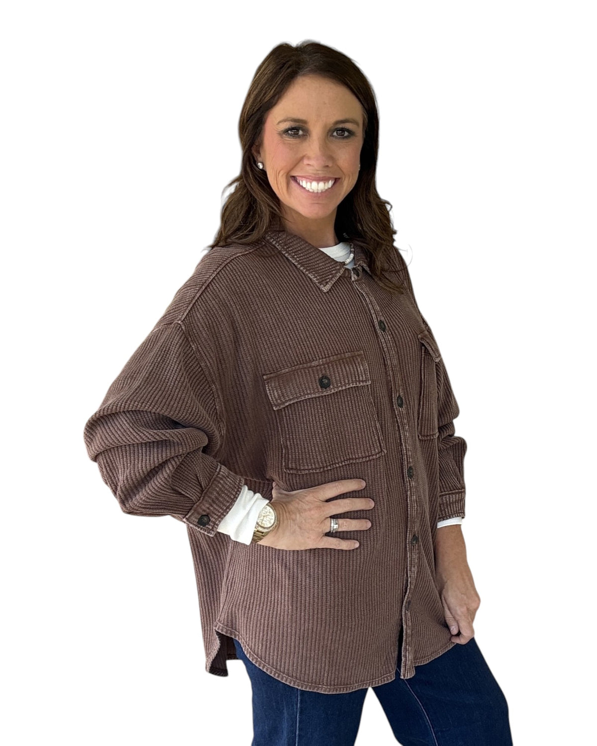 Hailey Waffle Knit Shacket