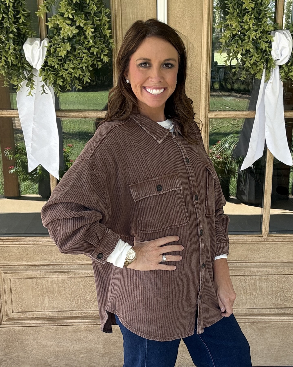 Hailey Waffle Knit Shacket