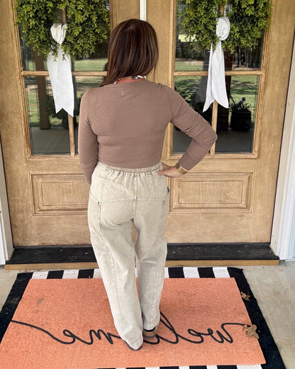 Stacy Long Sleeve Top - Mocha
