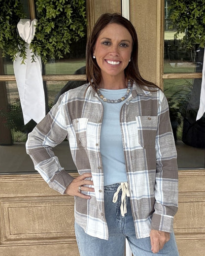 Scenic Route Plaid Shirt - Brown