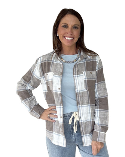 Scenic Route Plaid Shirt - Brown