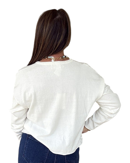 Soft Edge Knit Top - Off White