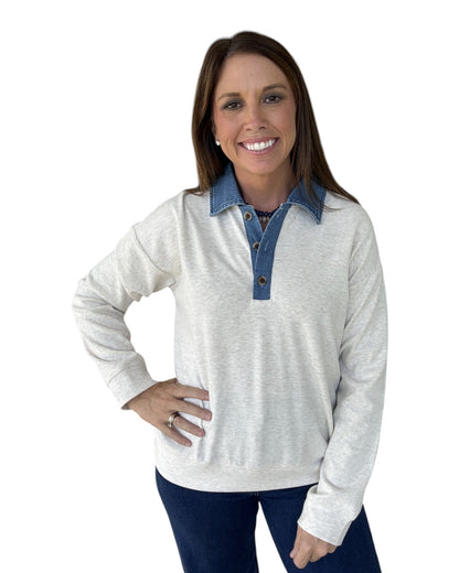 Riley Denim Collar Pullover