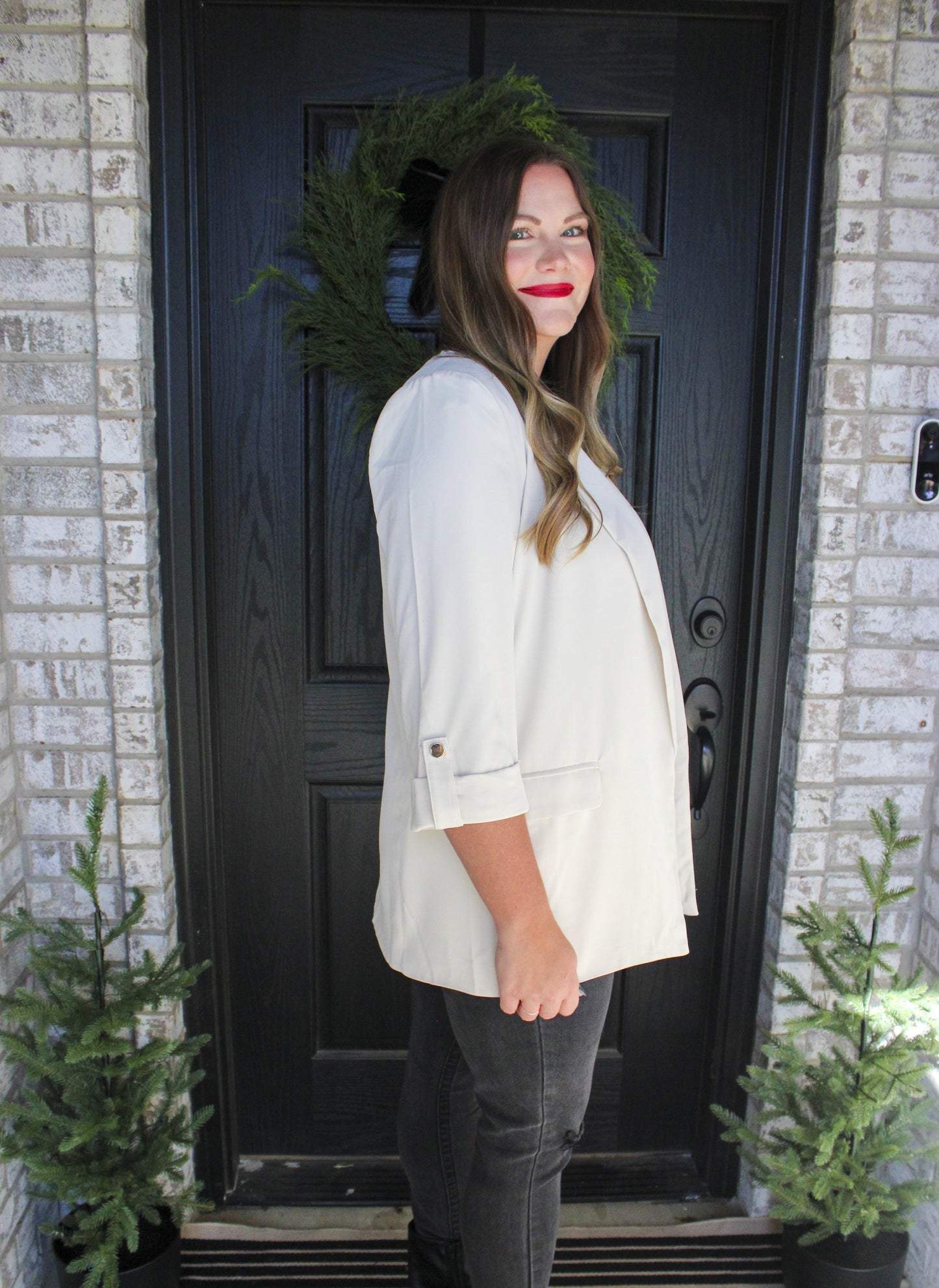 Sleigh the Day Blazer - Cream