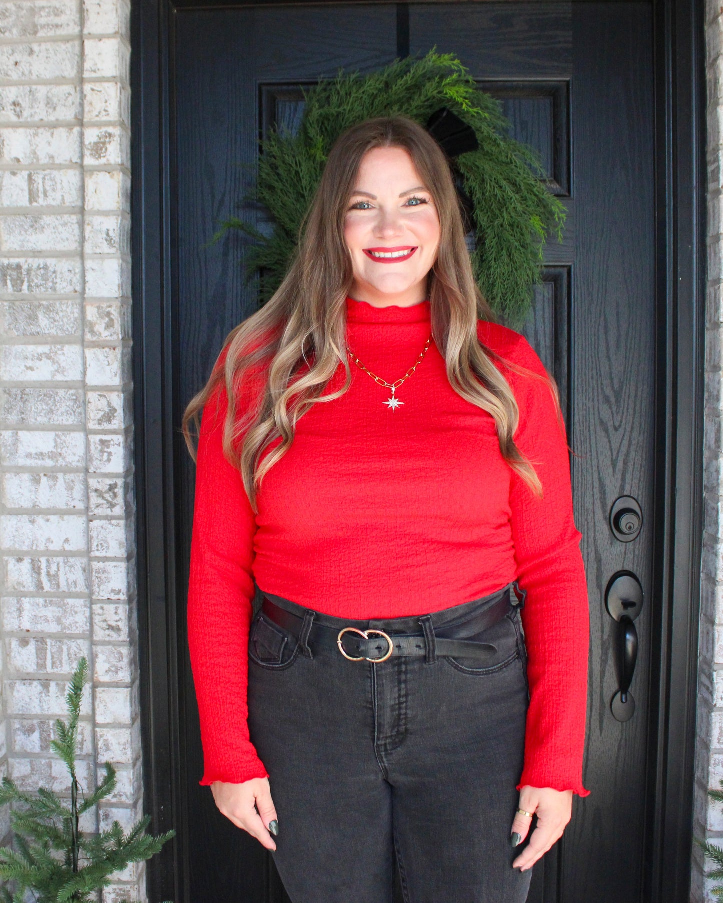 The Cozy Glow Top - Red