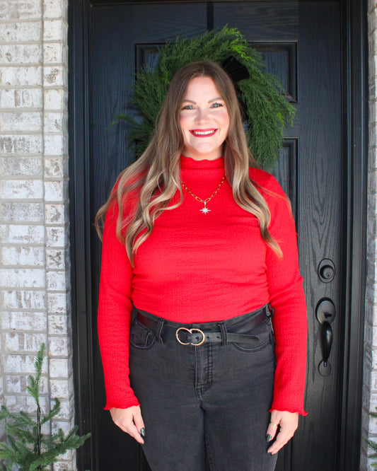 The Cozy Glow Top - Red