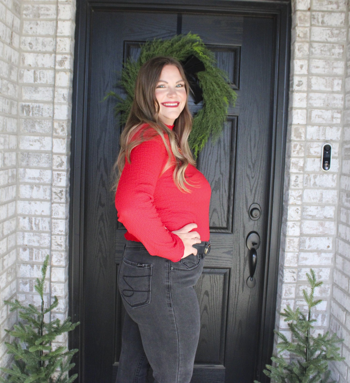 The Cozy Glow Top - Red