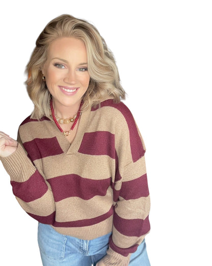 Right in Line Polo Sweater