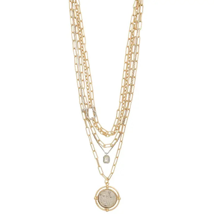 Sol Medallion Layer Necklace