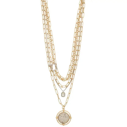 Sol Medallion Layer Necklace