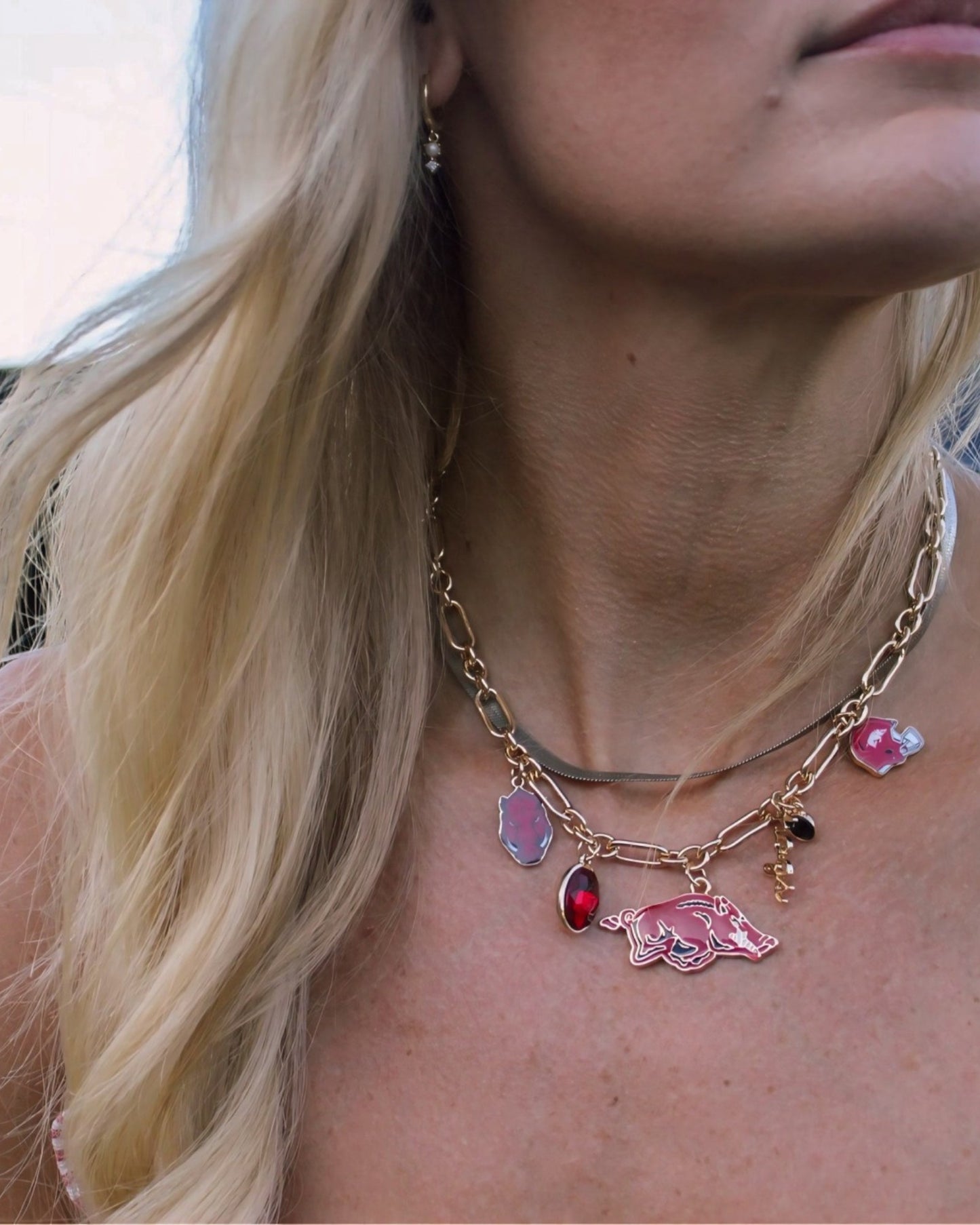 Arkansas Razorbacks Gameday Charm Necklace