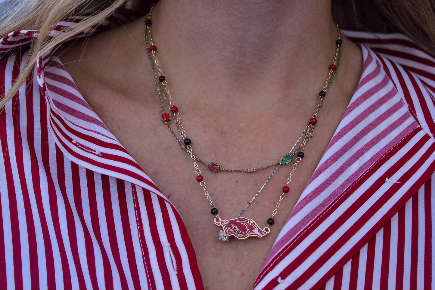 Arkansas Razorbacks Logo Layering Necklace