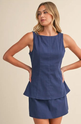 Into the Blue Peplum Set