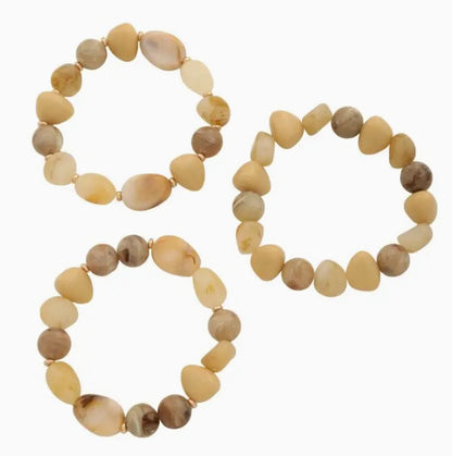Multi Marble Stone Beaded Bracelet Set