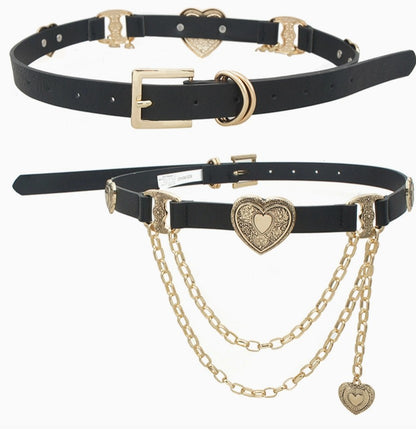 Vintage Heart Charm Belt