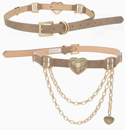 Vintage Heart Charm Belt