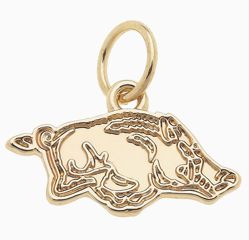 Arkansas Razorbacks Gold Logo Charm