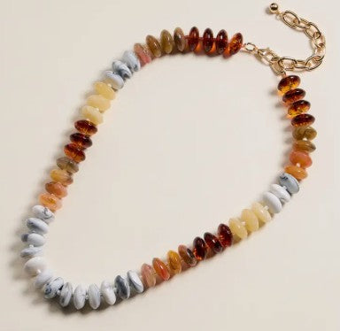 Marbled Resin Beaded Necklace