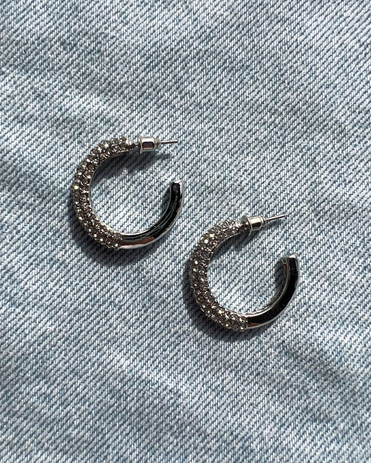 Midnight Sparkle Hoop Earrings