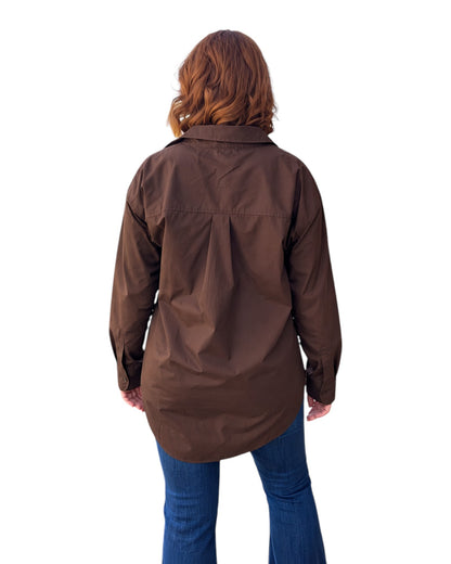 Boyfriend Button Down - Chocolate