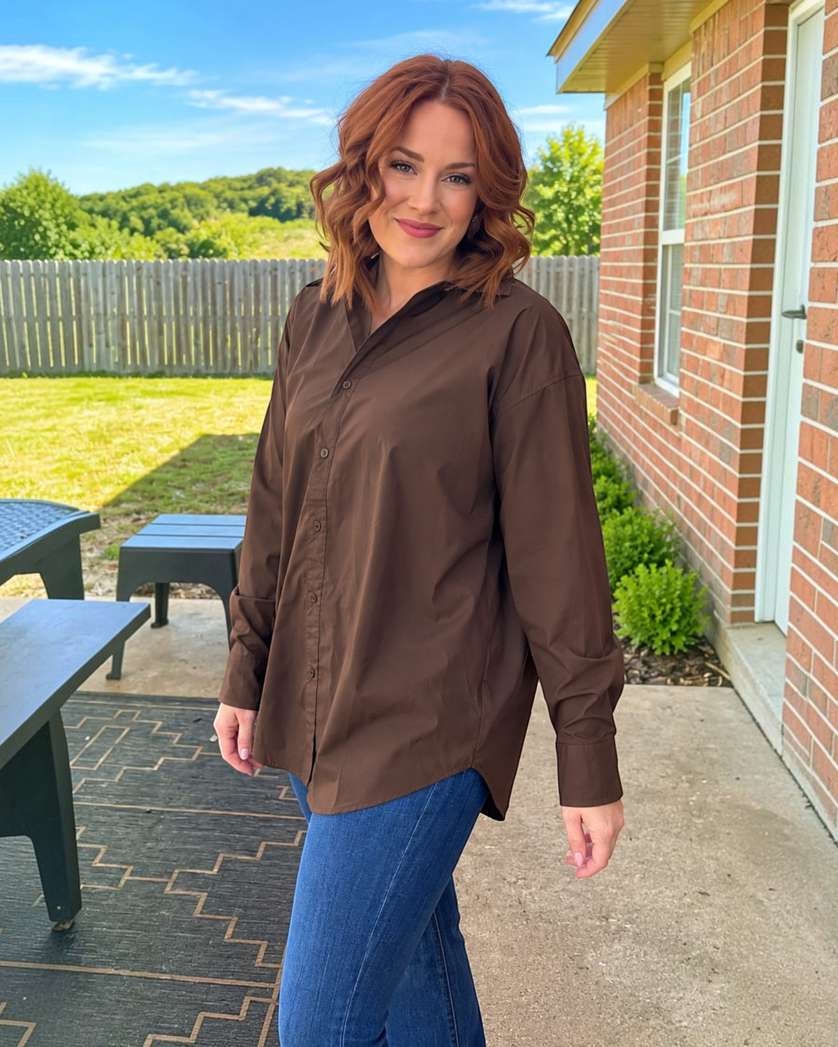 Boyfriend Button Down - Chocolate
