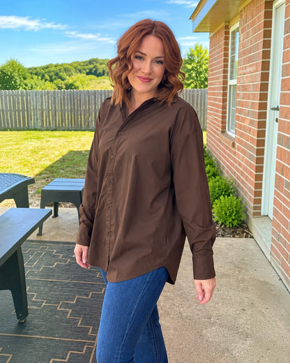 Boyfriend Button Down - Chocolate