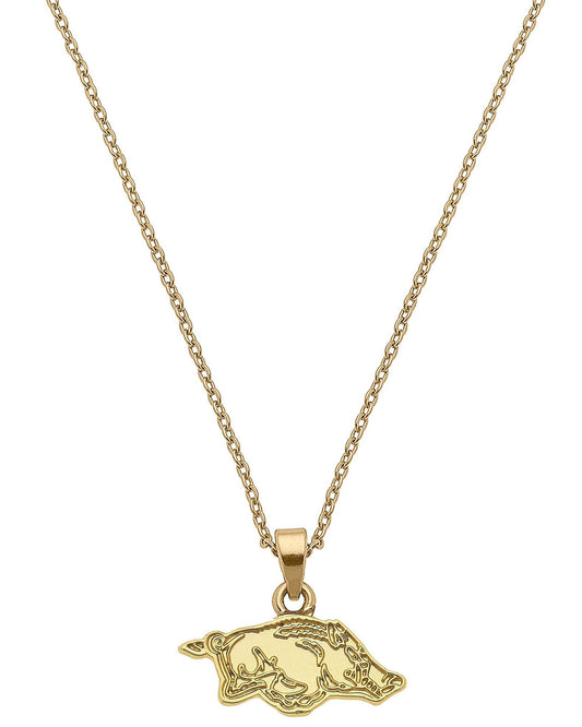 Arkansas Razorbacks 24K Gold Plated Delicate Necklace