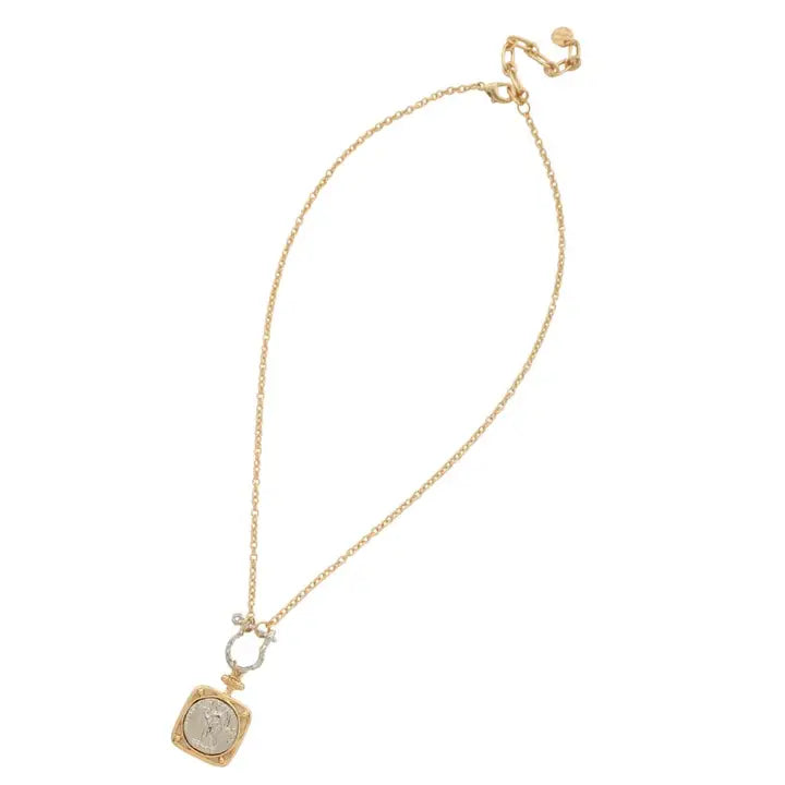 Gilded Frame Medallion Necklace