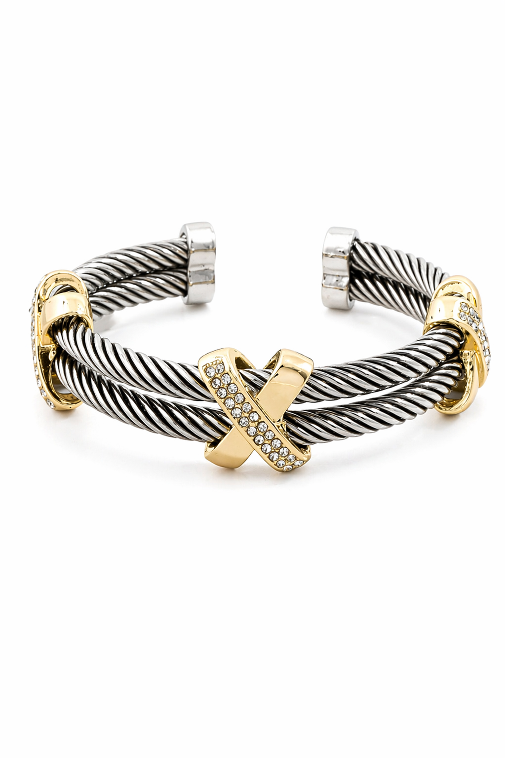 Layered Luxe Cable Cuff Bracelet