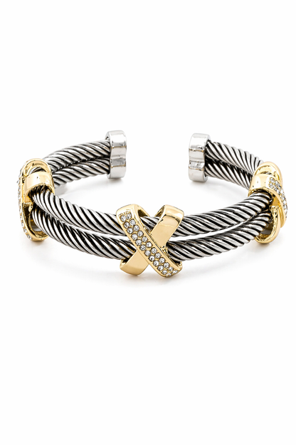 Layered Luxe Cable Cuff Bracelet
