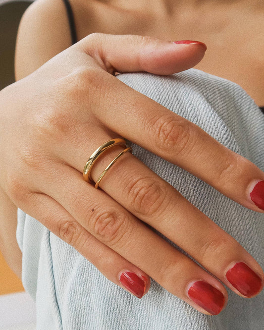 Cider Glow Double Band Ring