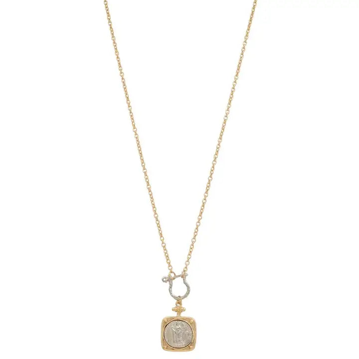 Gilded Frame Medallion Necklace