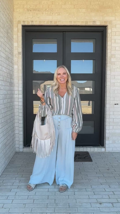 Sagebrush Shimmer Stripe Top