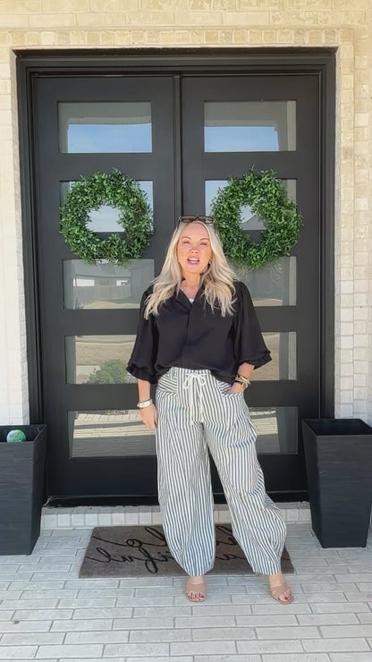 Seaside Stripe Barrel Pants