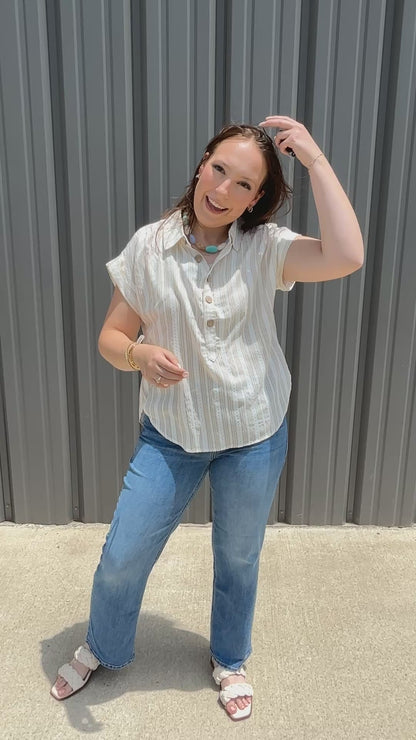 Sandstone Stripe Top - Khaki