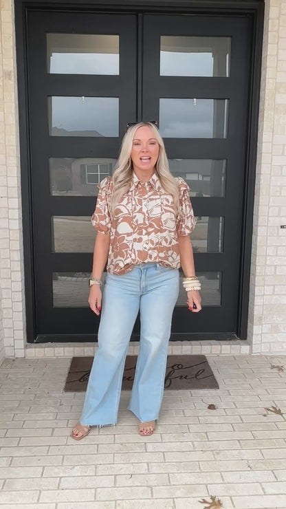 Seaside Bloom Button Blouse