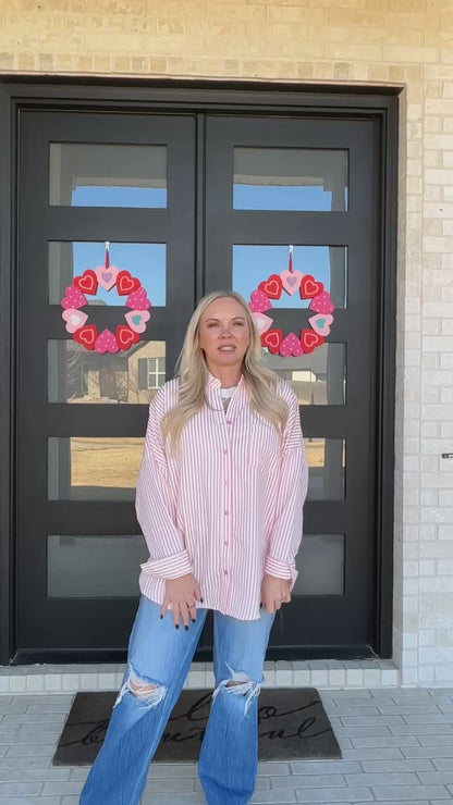 Pink Horizon Stripe Shirt