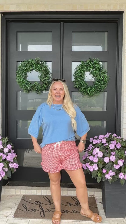 Gingham Days Ruffle Shorts