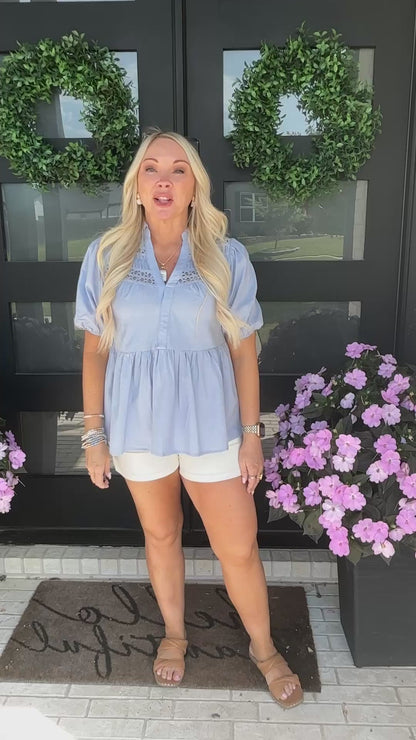 Sky Breeze Peplum Top