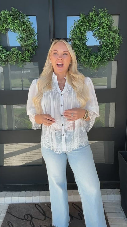 Delicate Lace Button Down