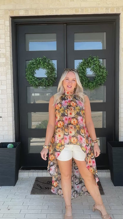 Bold Bloom High-Low Top