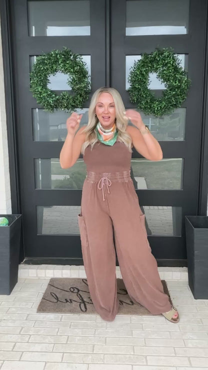 Espresso Ease Strapless Jumpsuit